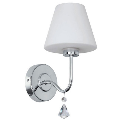 Светодиод. бра для ванной комнаты LORETTO, 1х3W (G9), L145, H310, A200, IP44, cталь, хром// cтекло, хрусталь, белый, прозрачный, 97609