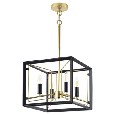 Lightstar 713447 (MD21044-4A) Люстра REGOLO 4х40W E14 ЧЕРНЫЙ МАТОВЫЙ/ЗОЛОТО (в комплекте)