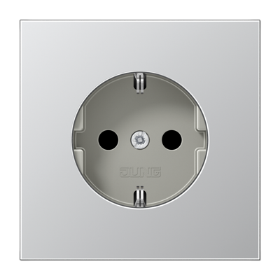 Штепсельная розетка SCHUKO 16А / 250В, пружинные зажимы; металл; алюминий; Aluminium, AL1520