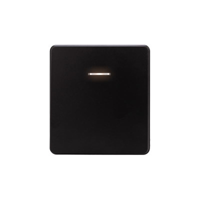 Выключатель ROUND 1 кл проходной (переключатель) с подсветкой 10А с/у оникс KRANZ, KR-78-0716-3