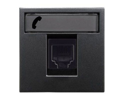 N2217.6 AN - Розетка телекоммуникационная на 6 контактов, 2-модульная, тип RJ12, серия Zenit, цвет антрацит - 2CLA221760N1801