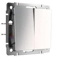 Werkel W1120002/ Выключатель двухклавишный (глянцевый никель), a051081