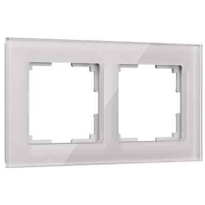 Werkel W0021117/ Рамка на 2 поста Favorit (дымчатый,стекло), a050895
