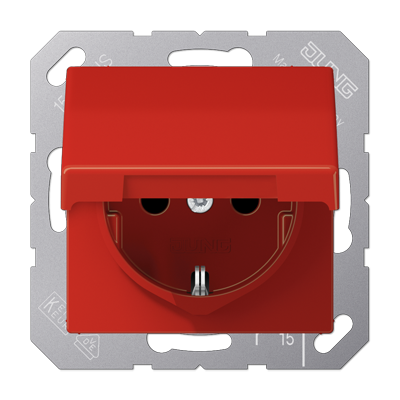 SCHUKO-розетка  с крышкой и защитой от детей, AS1520BFKIKLRT