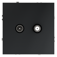 Розетка телевизионнная встраиваемая VOLTUM S70 оконечная TV+SAT, (графит), VLS060407