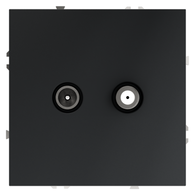 Розетка телевизионнная встраиваемая VOLTUM S70 оконечная TV+SAT, (графит), VLS060407