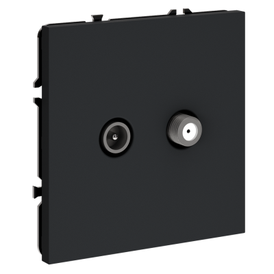 Розетка телевизионнная встраиваемая VOLTUM S70 оконечная TV+SAT, (графит), VLS060407