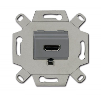 ABB BJE Мех Механизм HDMI-розетки/разъёма, HDMI-type A, Full HD, 20 полюсов, цвет серый