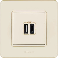 Legrand Inspiria USB зарядное устройство, цвет слоновая кость