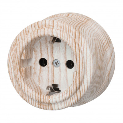 BIRONI Лизетта Пластик Карельская сосна Розетка с/з, B1-101-13