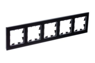 ATN361005 - ATLASDESIGN NATURE 5-постовая РАМКА, НАТУРАЛЬНОЕ СТЕКЛО, ЧЕРНЫЙ, Systeme Electric