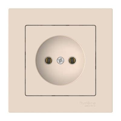 ATN000240S - ATLASDESIGN РОЗЕТКА без заземления без шторок, 16А, в сборе, быстрозажим. клем., БЕЖЕВЫЙ, Systeme Electric