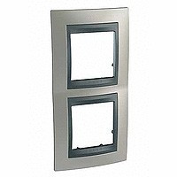 MGU66.004V.239 - UNICA TOP РАМКА 2-постовая, вертикальная, ГРАФИТ/НИКЕЛЬ