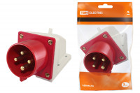 Вилка 514 стационарная 3Р+РЕ 16А 380В IP44 TDM Electric, SQ0605-0012