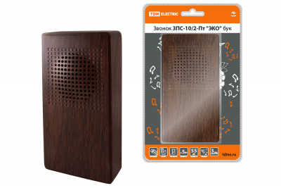 Звонок ЗПС-10/2-Пт "ЭКО" бук (пров. без.кн., сеть, "птичка") TDM Electric, SQ1901-0027