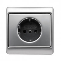 Berker Розетка 2к+з, нержавеющая сталь, серия Arsys