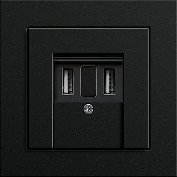 Gira USB зарядное устройство, черный матовый, серия E2