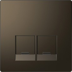 D-Life Накладка для 2-ных разъемов SE, с полем для надписи, мокко