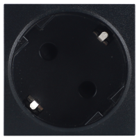 Donel Розетка 2К+З нем.ст., 45 гр., с з/ш, черн. матовая (45х45мм), соединительный адаптер, серия (тип) DF6, DF6DANMS