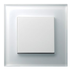 Выключатель 1-клавишный, рамка - белое стекло, клавиша - белый глянец, серия G-Glass, JASMART Electric