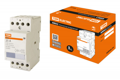 Контактор модульный КМ63/4-25 4НО TDM Electric, SQ0213-0012