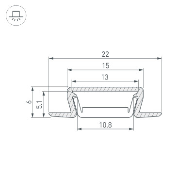 Профиль MIC-FS-2000 ANOD BLACK (Arlight, Алюминий), 040019