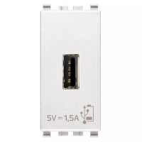 Vimar Зарядное устройство с разъемом USB 5V 1,5A, 1модуль, белое, 20292.B