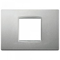 20652.N13 - Vimar Накладка классика на 2 модуля центрально серебро матовое с серебряным обрамлением