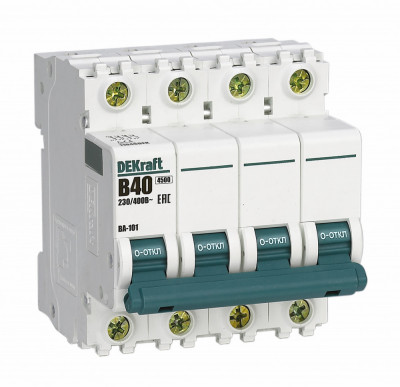 DEKraft Автоматический выключатель 4Р 40А х-ка B ВА-101 4,5кА