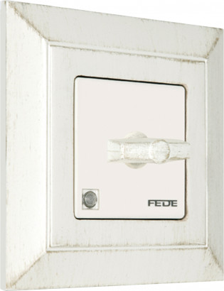 Fede Выключатель 1-клавишный, тумблерный, с подсветкой, цвет бежевый - White Decape, серия Barcelona