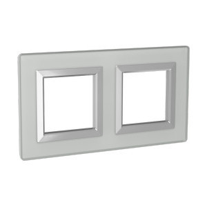 4404824 - ДКС Рамка из натурального стекла, "Avanti", светло-серая, 2 поста