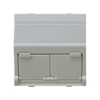 Simon S27 Адаптер на 2хRJ45(12) 75528-, 75540-, 75541-, 75544-39, 75542-30, наклон., широкий, серый, 27086-37