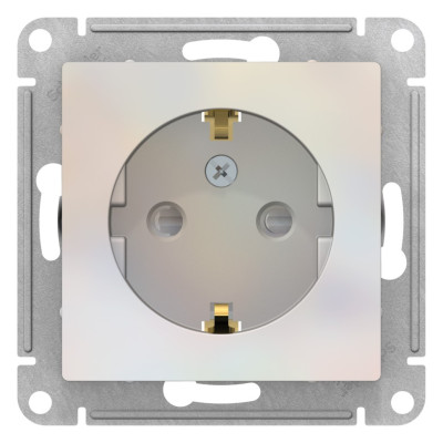 ATN000445 - ATLASDESIGN РОЗЕТКА с заземлением со шторками, 16А, механизм, ЖЕМЧУГ, Systeme Electric