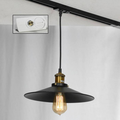 LUSSOLE NEW YORK Подвесной светильник, цвет основания - черный, плафон - металл (цвет - черный), 1x60W E27, LSP-9601-TAW
