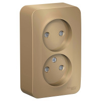 BLANCA О/У РОЗЕТКА двойная без заземл. со шт. ИЗОЛ.ПЛ.,16А,250В, ТИТАН