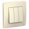 BLANCA С/У 3-клавишный ВЫКЛЮЧАТЕЛЬ (cх.1+1+1), 10А, 250B, МОЛОЧНЫЙ
