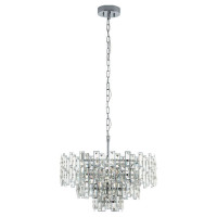 39626 Подвес CALMEILLES 1, 10x25W(E14), ?630, H1500, сталь, хром//хрусталь, прозрачный