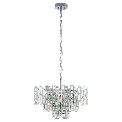 39626 Подвес CALMEILLES 1, 10x25W(E14), ?630, H1500, сталь, хром//хрусталь, прозрачный