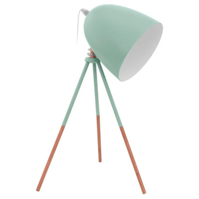 49337 Настольная лампа DUNDEE на треноге, 1x60W (E27), L290, H440, сталь, латунь, мятный, 49337