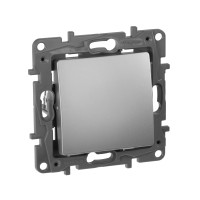 Legrand Выключатель кнопочный одноклавишный - Legrand Etika - с нормально-открытым/нормально-закрытым контактом 6А 250В безвинтовые зажимы - алюминий, 672414 Legrand Выключатель кнопочный одноклавишный - Legrand Etika - с нормально-открытым/нормально-закрытым контактом 6А 250В безвинтовые зажимы - алюминий, 672414