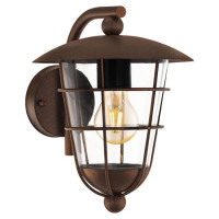 94855 Уличный светильник настенный PULFERO 1, 1х60W(E27), H280, сталь, коричневый/пластик, прозрачны