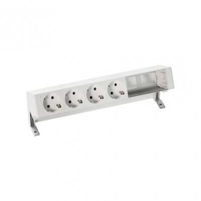 Simon 400 Белый Настольный розеточный блок, 4x2P+E, 2 пустых модуля, 42604000-130