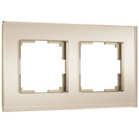 Werkel W0023111/ Рамка на 2 поста Senso (шампань, стекло soft-touch), a064577