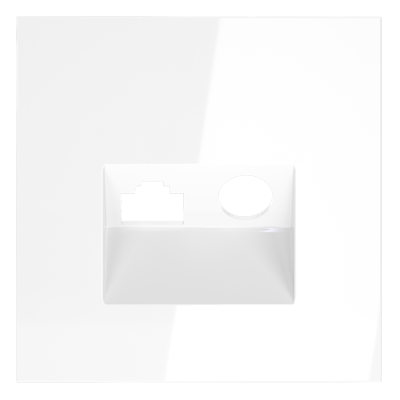 Накладка для розетки TV+RJ45 кат. 6, S70 (белый глянцевый), VLS002701