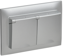 SKANDY Роз. 2-я с кр. 16А в сб IP44 SK-R12S сереб. IEK, SK-R26-16-44-K23-F