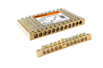 Шина "N" нулевая 6х9мм 12/2 (12 групп/крепеж по краям) TDM Electric, SQ0801-0060