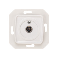 DEA Розетка TV Проходная с/у мех. Бел KRANZ (1/10/120), KR-78-0221