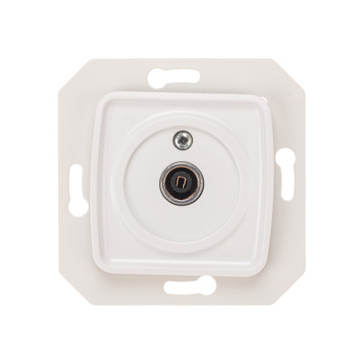 DEA Розетка TV Проходная с/у мех. Бел KRANZ (1/10/120), KR-78-0221