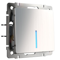 Werkel W1110102/ Выключатель одноклавишный с подсветкой (глянцевый никель), a051080