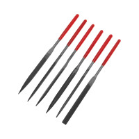 Набор надфилей KRANZ 160х4 мм, 6 шт., обрезиненные рукоятки, KR-12-4102